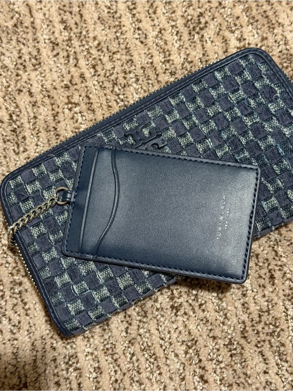 Tory Burch Denim Zip Continental Wallet